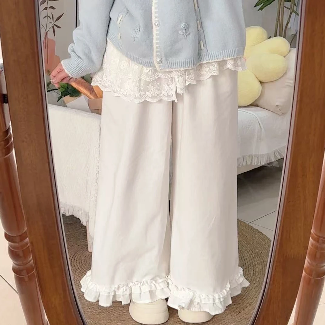 【杨杨服饰】大码阔腿裤女显瘦百搭2025春夏新款白色棉麻休闲裤长裤