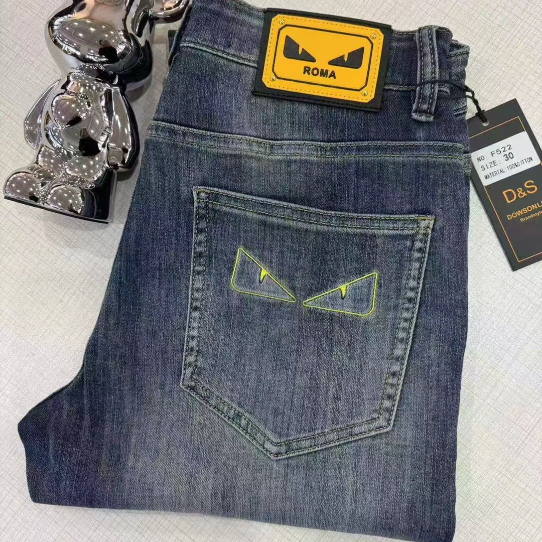 522蓝牛男士小直筒高弹力牛仔裤夏季新款高品质