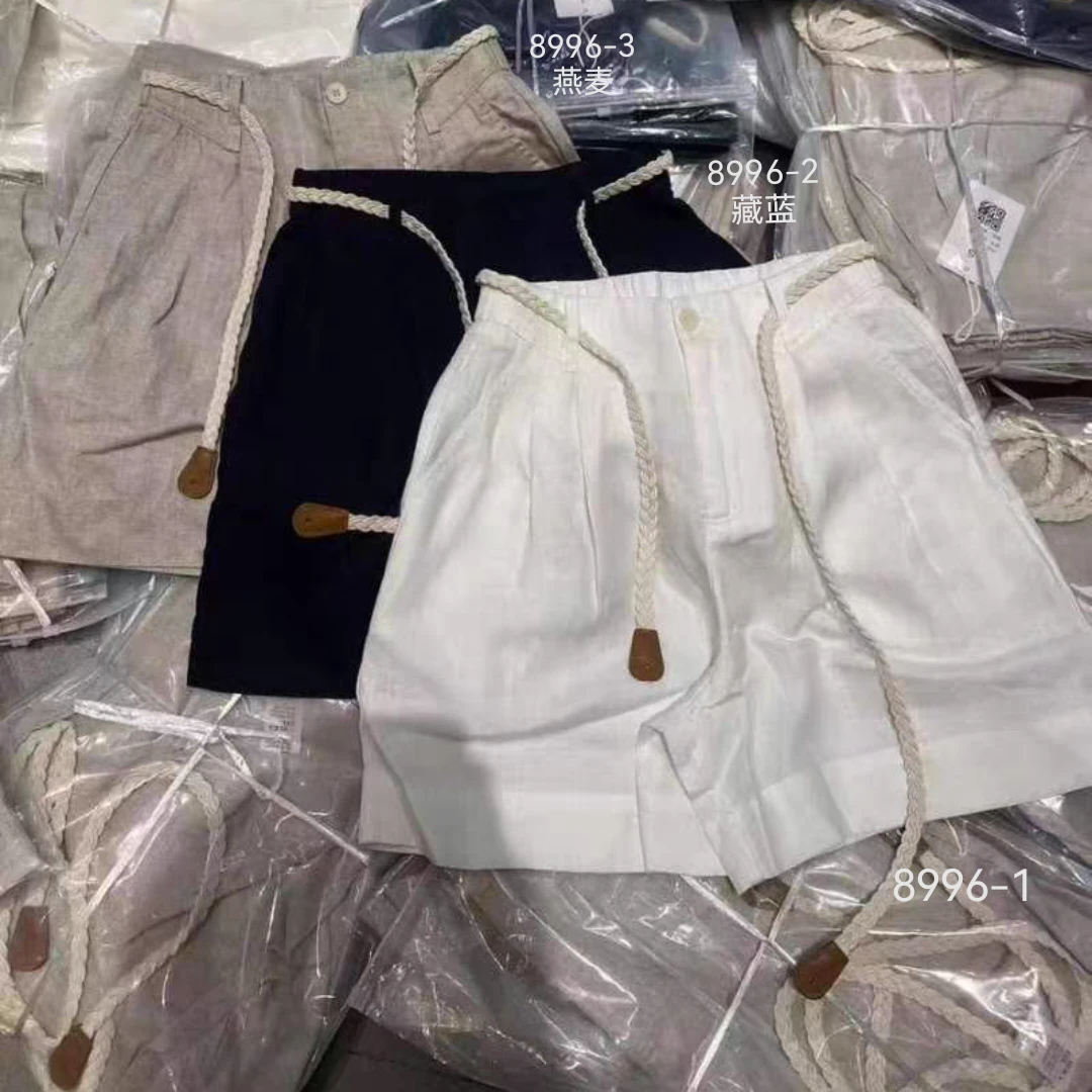8996 SANFAN 新款净版麻料短裤