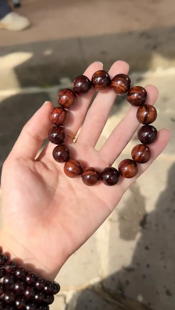 手串/手链黄花梨/降香黄檀1.5紫油梨黑线顺纹土埋老料