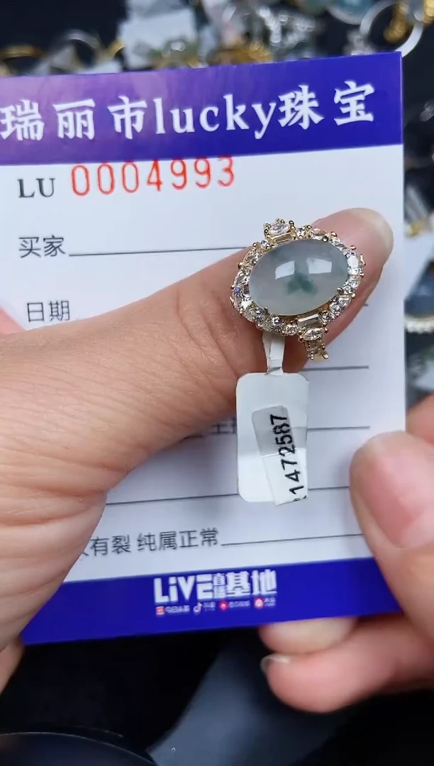 翡翠银S925镶嵌颈饰4993