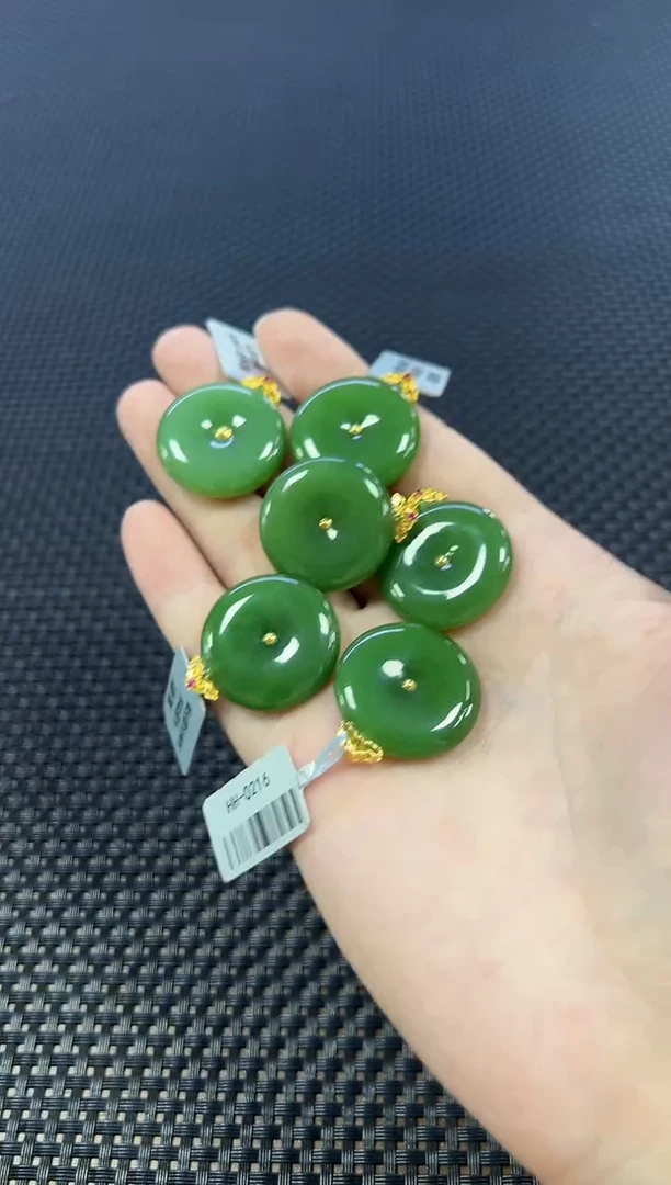 颈饰18K金镶嵌和田玉（多样性发一件）0216