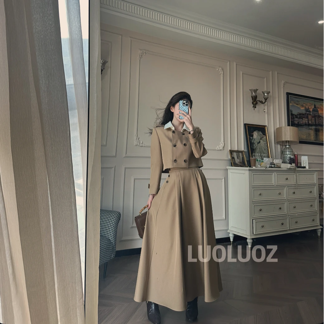 【现货】LUOLUOZ【新贵花园】气质时尚短外套＋半身长裙两件套CC202