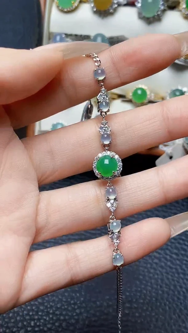 银S925镶嵌戒指翡翠3081