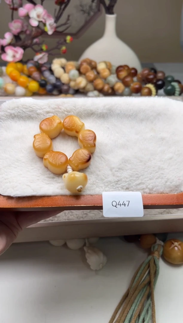 白玉菩提吊坠瑕Q447鱼饼手捻16+mm一串随机