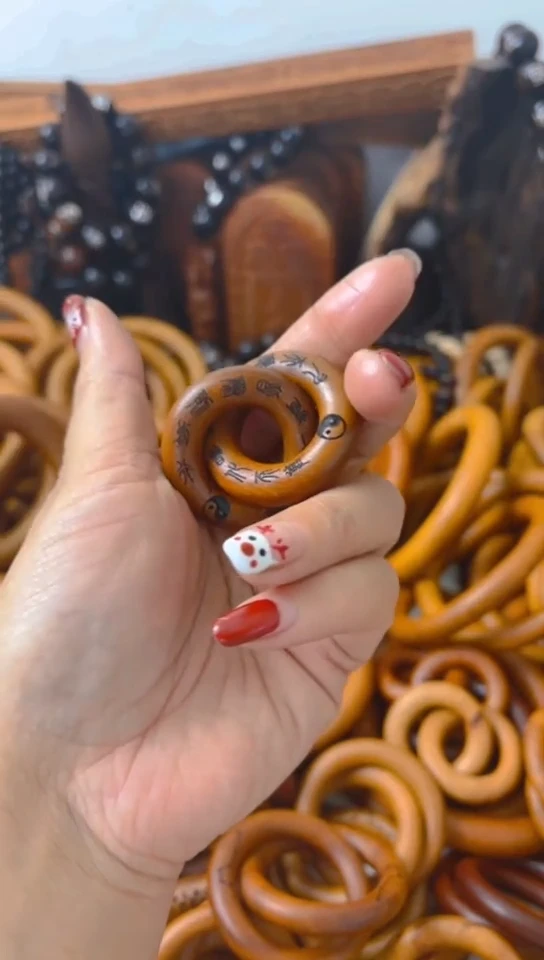 【闪购商品】枣木木雕乾坤圈微瑕20圈口一物一拍