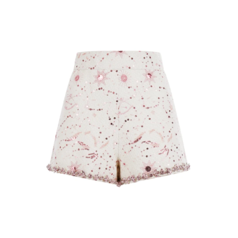 短裤高腰少女风复古撞色中式短裤满印夏季多巴胺穿搭AU21P0816