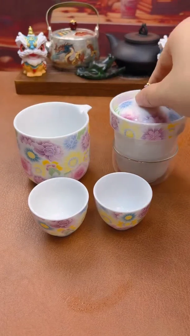 陶瓷茶具摆件旅行套组