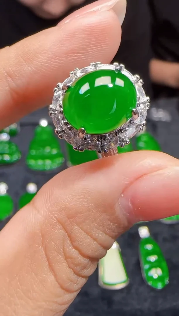 未镶嵌定制翡翠翡翠戒指10