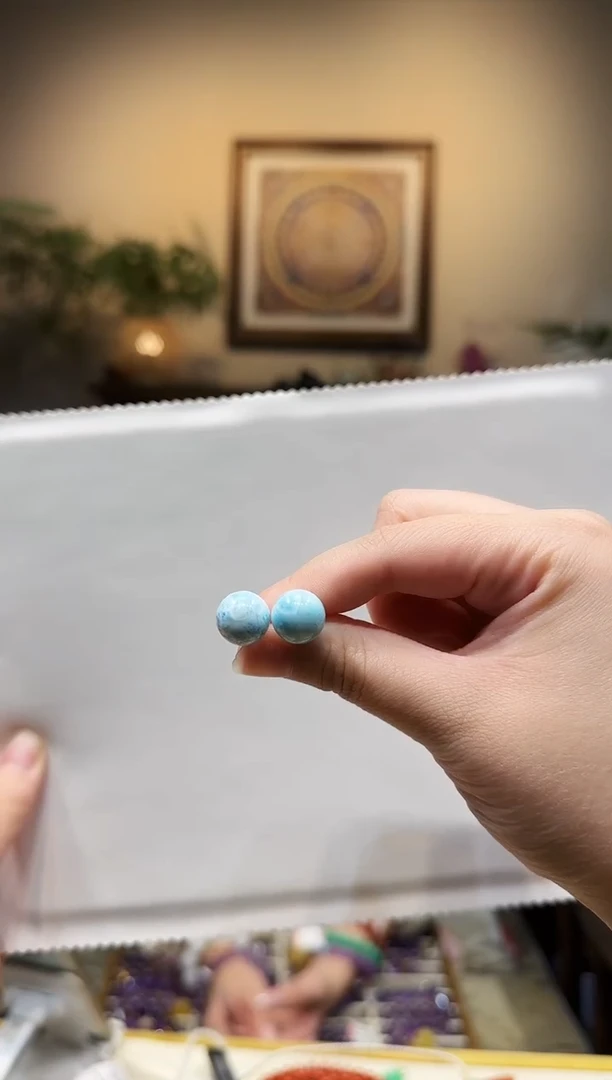 未镶嵌针钠钙石（海纹石）颈饰12m