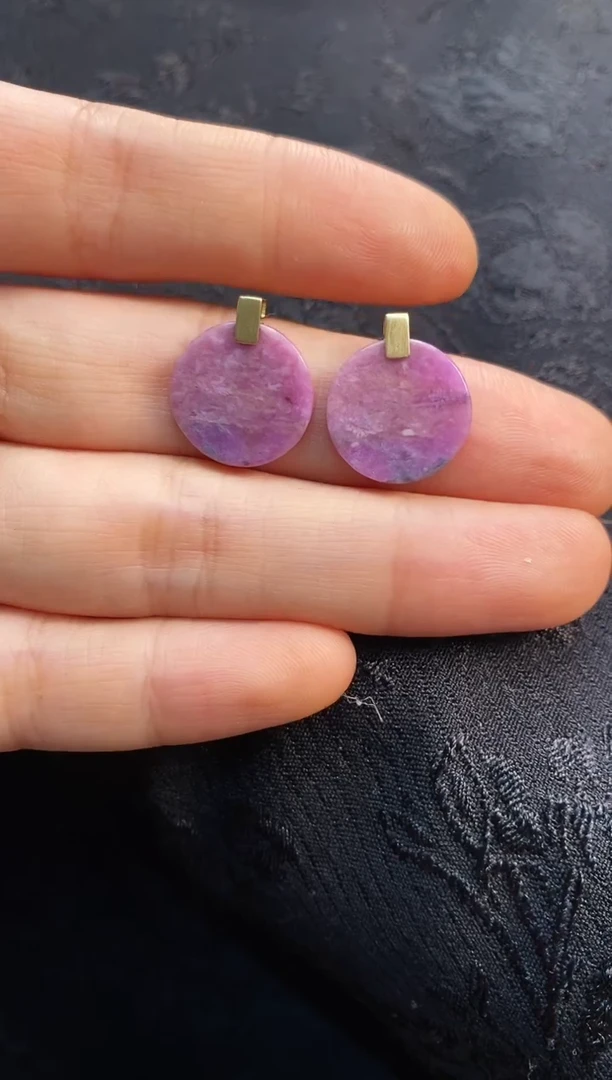 苏纪石（舒俱来）18K金镶嵌耳饰1