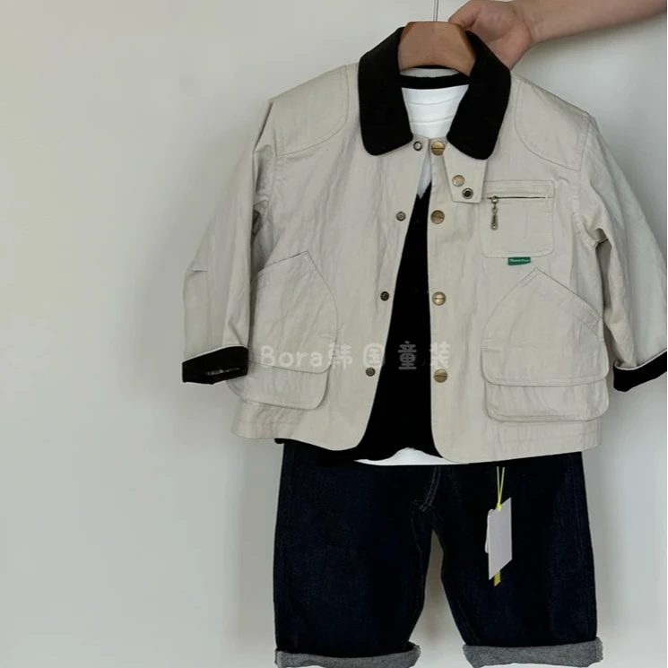 男童外套儿童秋装新款痞帅上衣宝宝工装爆款外衣波拉