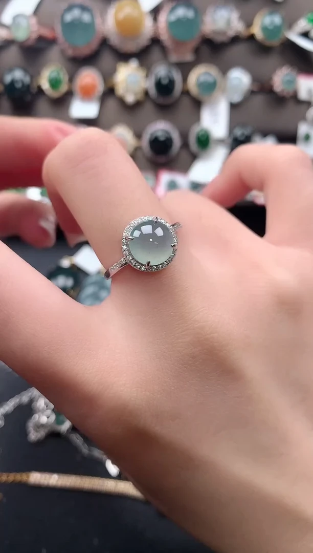 【闪购商品】翡翠戒指银S925镶嵌52141