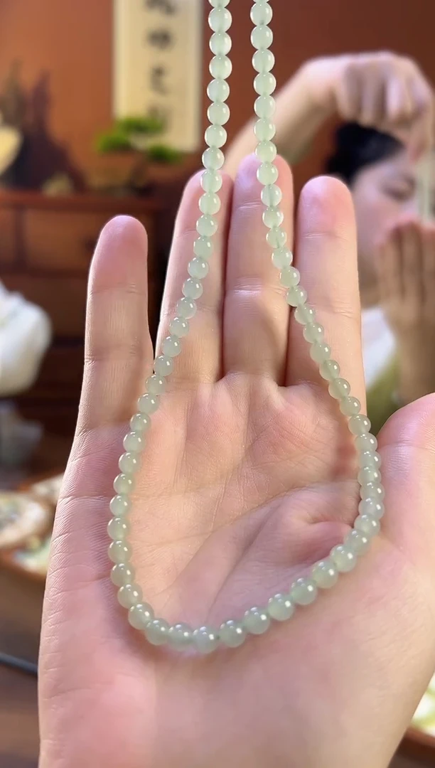 和田玉未镶嵌颈饰和田玉5mm