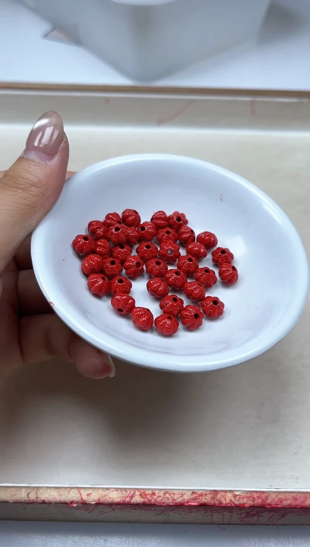 玛瑙/玉髓散珠未镶嵌D702 红 砂 南瓜珠20颗9.9元