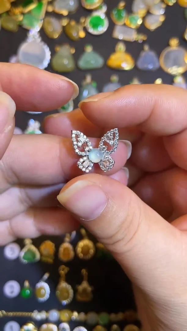 吊坠(不含链)银S925镶嵌翡翠1