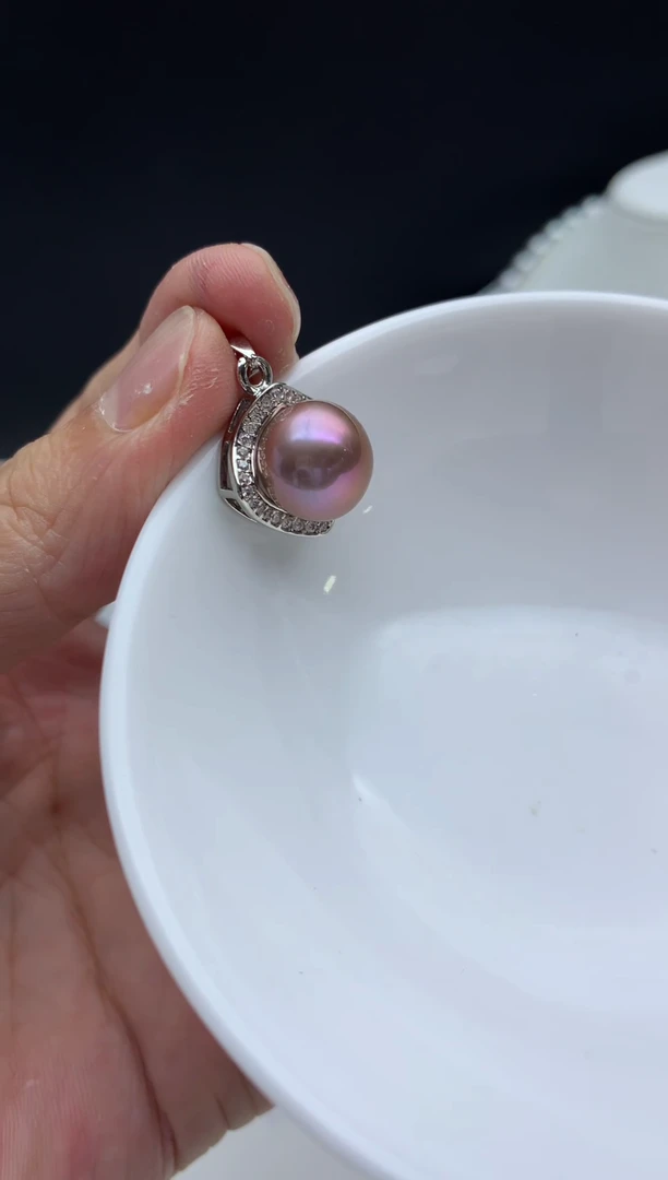 未镶嵌FF淡水珍珠紫珠吊坠（赠链）