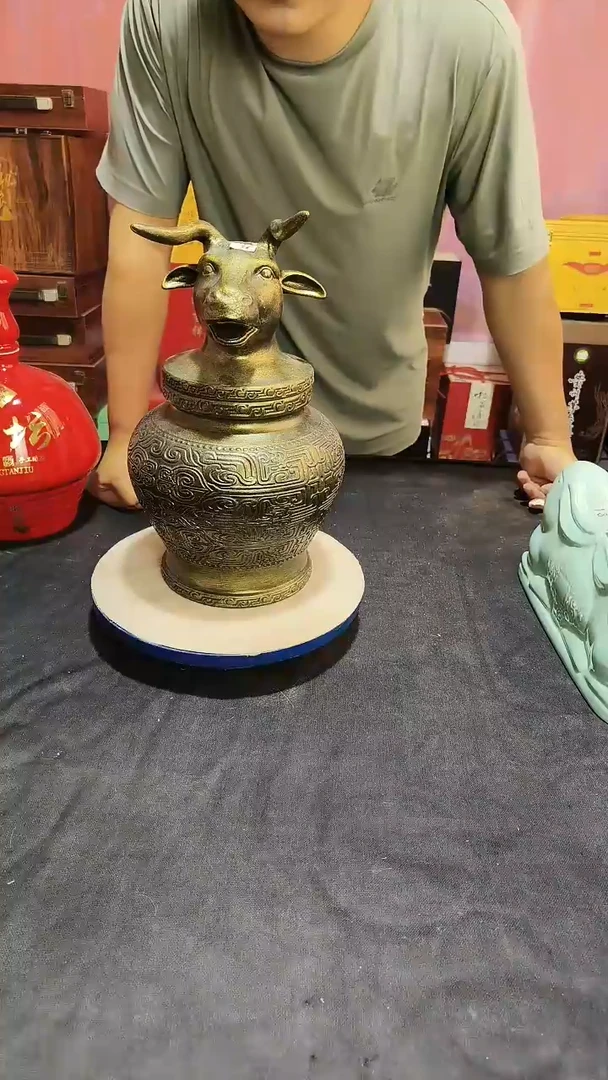 1个5斤装古铜色陶瓷空酒瓶