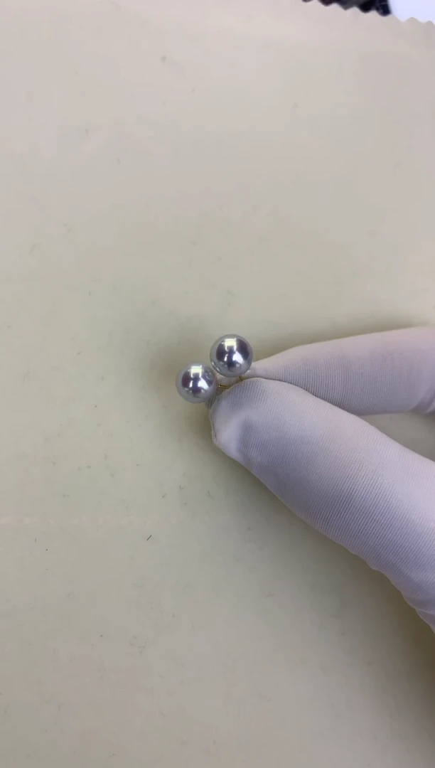 18K金镶嵌DA海水珍珠 GD160 7.5-8 真多麻素钉