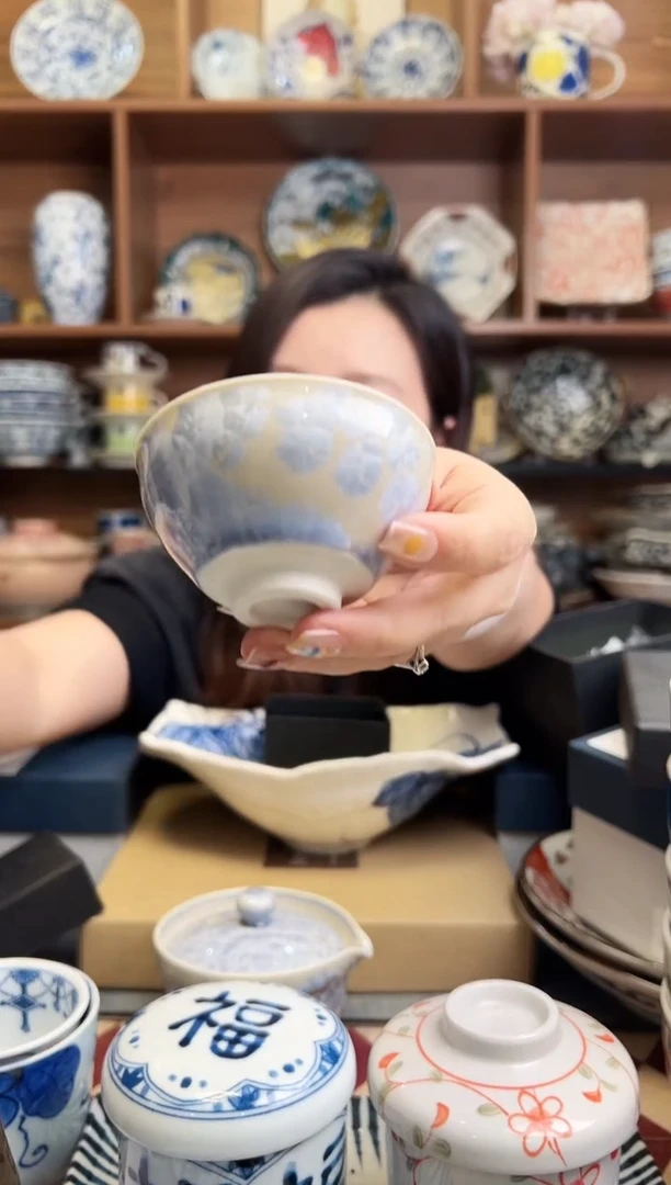 瓷片清水烧茶杯（海岛蓝）