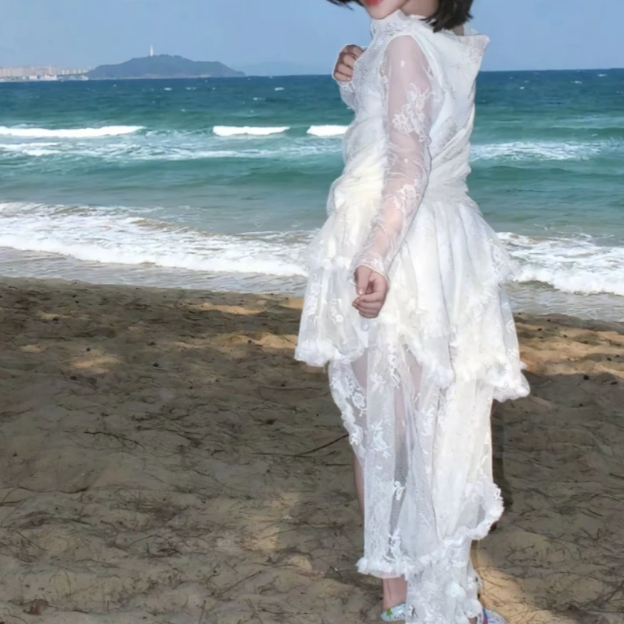 不规则裙夏季半身裙外搭春秋中长款仙女裙春夏女显瘦纯色