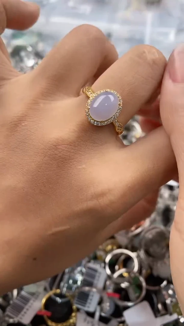 银S925镶嵌戒指翡翠1111---2