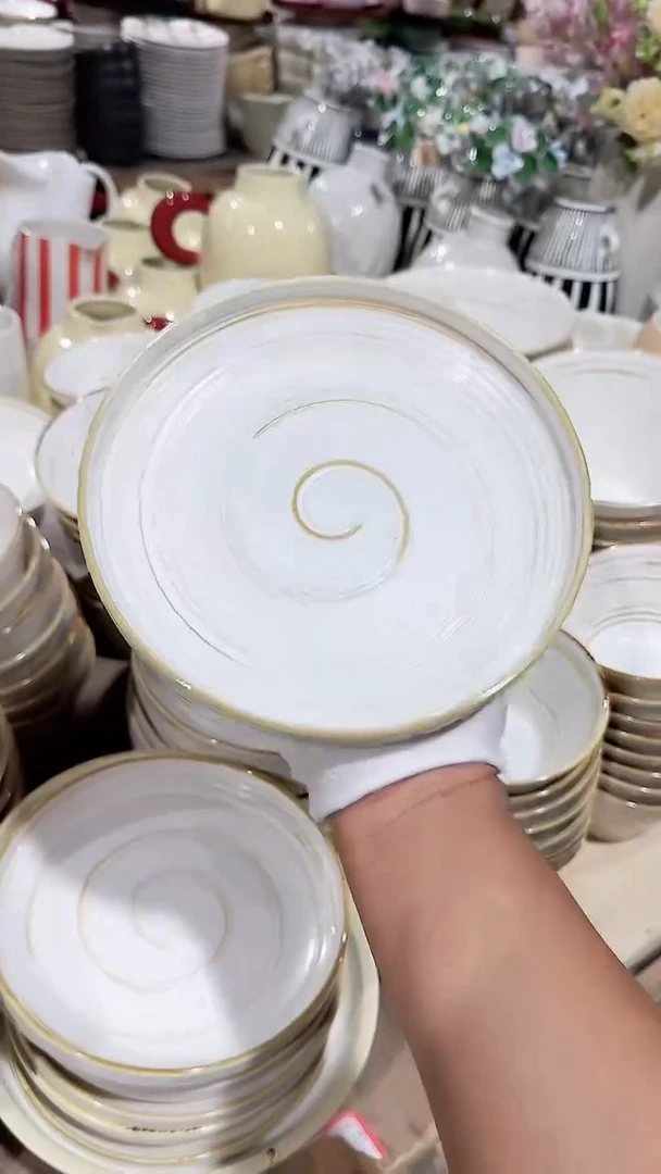 陶瓷旧时光折边盘微瑕 凑满20元包邮