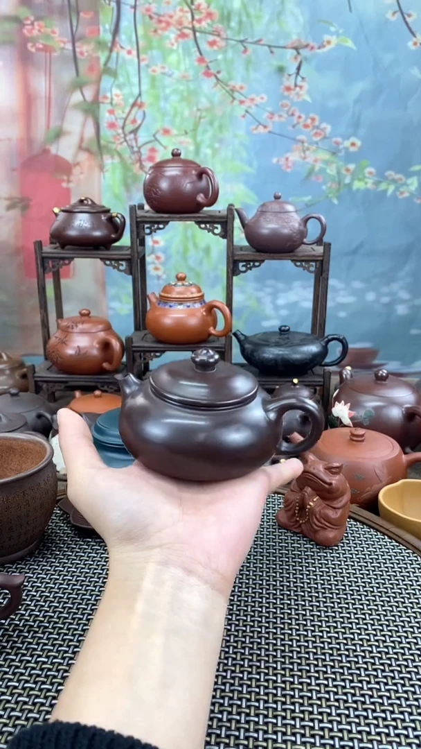 茶壶紫砂茄皮紫泥寒江