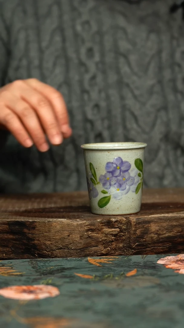 【闪购商品】杯釉下彩手工手绘同款陶器
