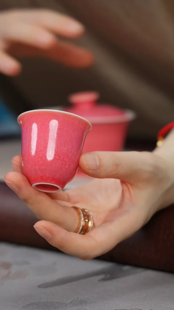 摆件st 胭脂映雪小闻香杯
