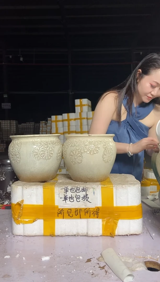 宜兴紫砂粗陶花盆20/18