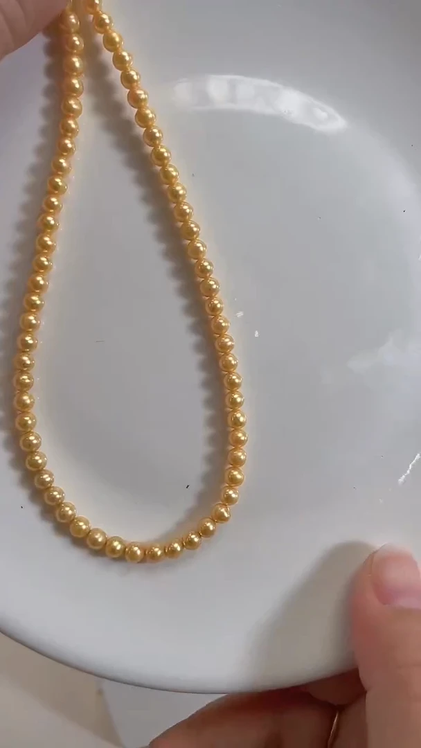 项链未镶嵌淡水珍珠4mm+黄色系小米项链 99