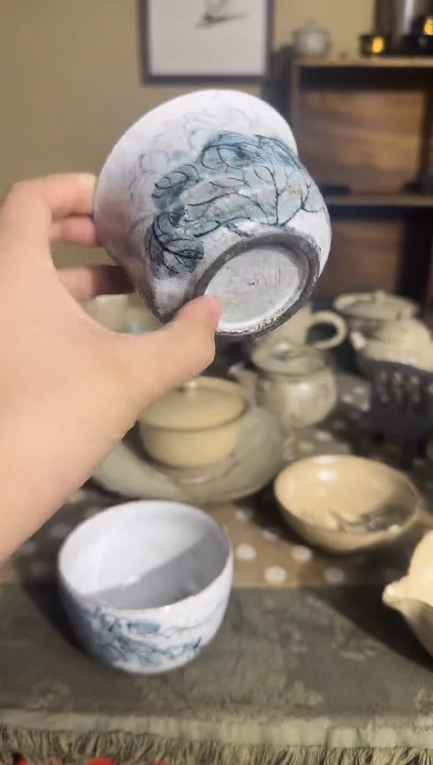 瓷片手绘青花杯啊啊啊啊啊