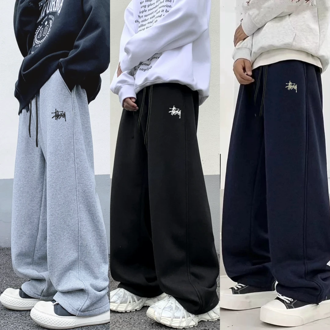 【上新】春冬季加长版棉感运动裤2025青少年男女同款直筒卫裤学生