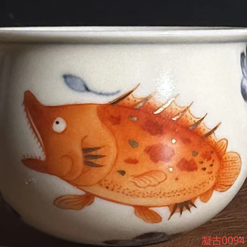 【三山拙垆】桃花鳜鱼小杯（凝古0094）