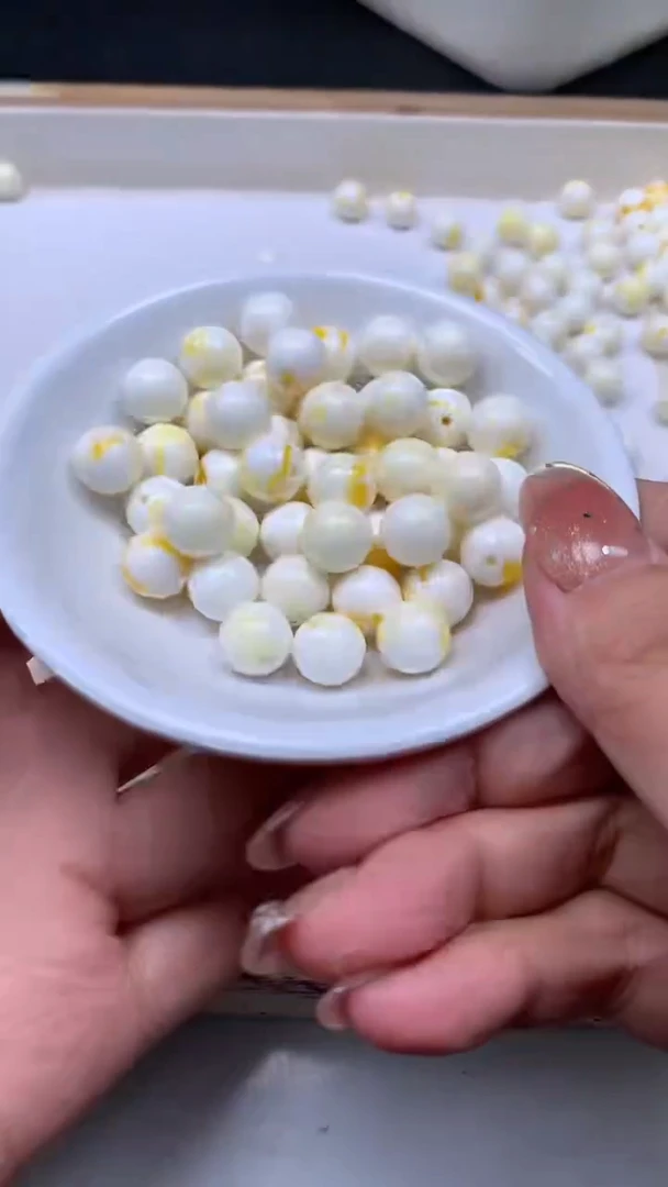 裸石蜜蜡未镶嵌M25 骨 瓷 白蜜蜡10mm20个15元