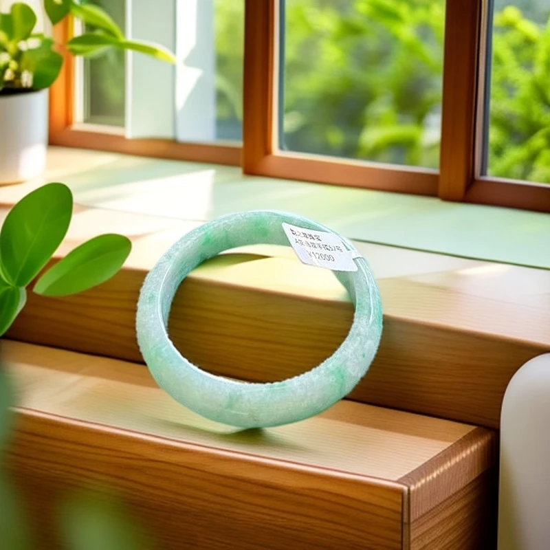 天然A货老坑缅甸翡翠手镯57正圈14*8.4绿底飘花阳