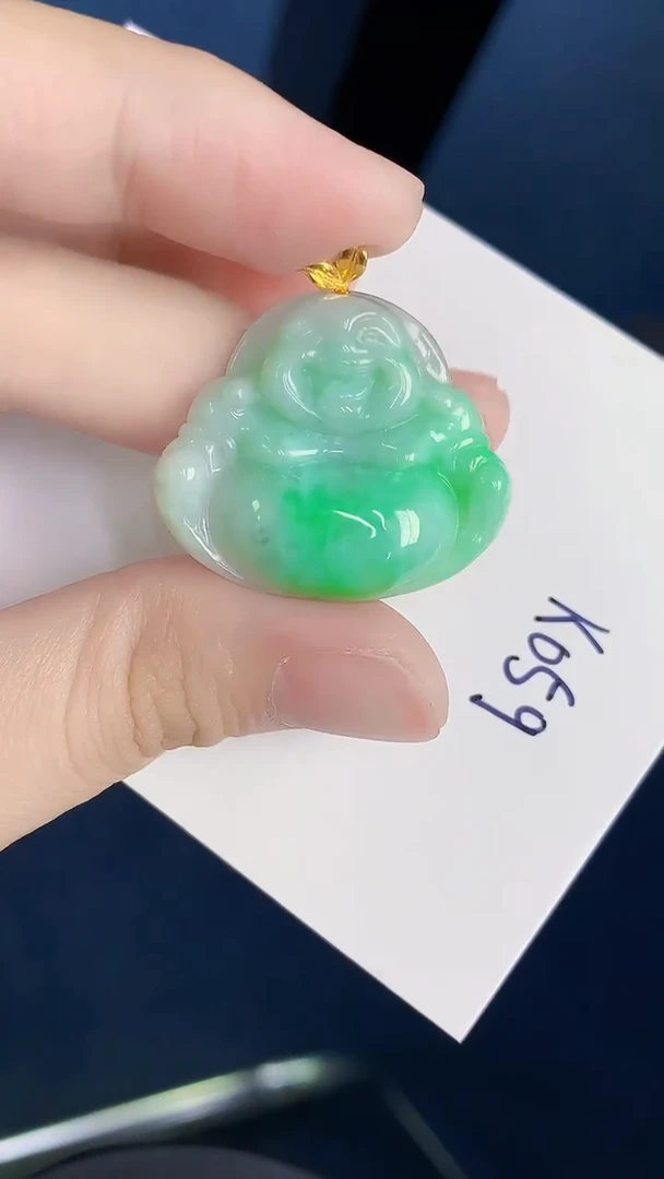 颈饰18K金镶嵌翡翠天然翡翠缅甸A货