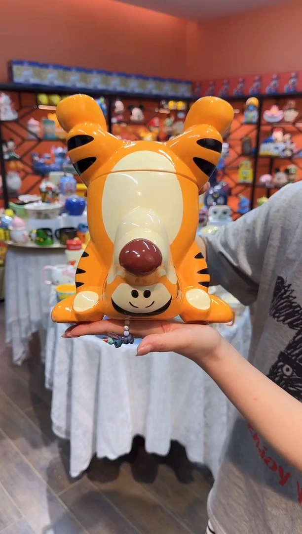 瓷片@@小老虎陶瓷饼干罐