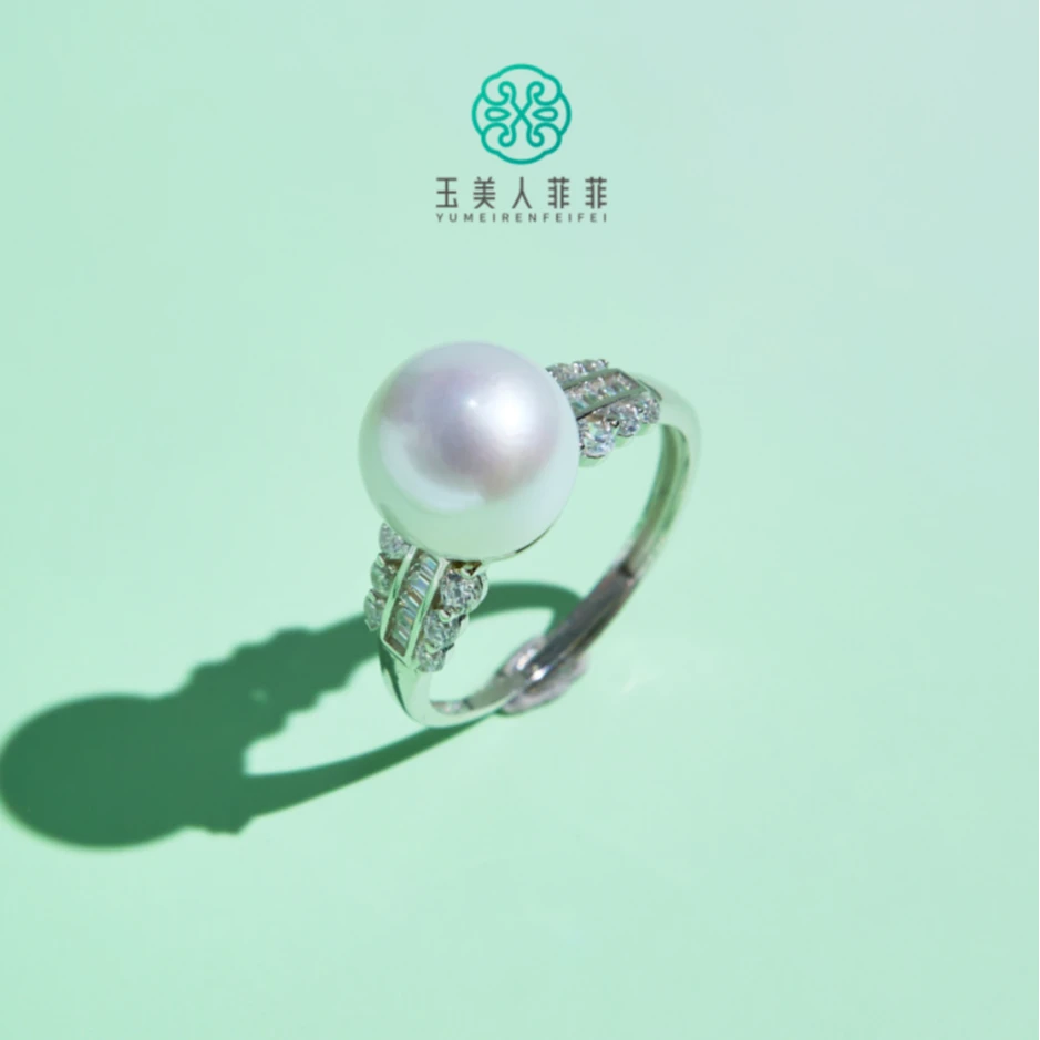 石惑珠宝/珍珠戒指-白珠可调节戒指约9mm