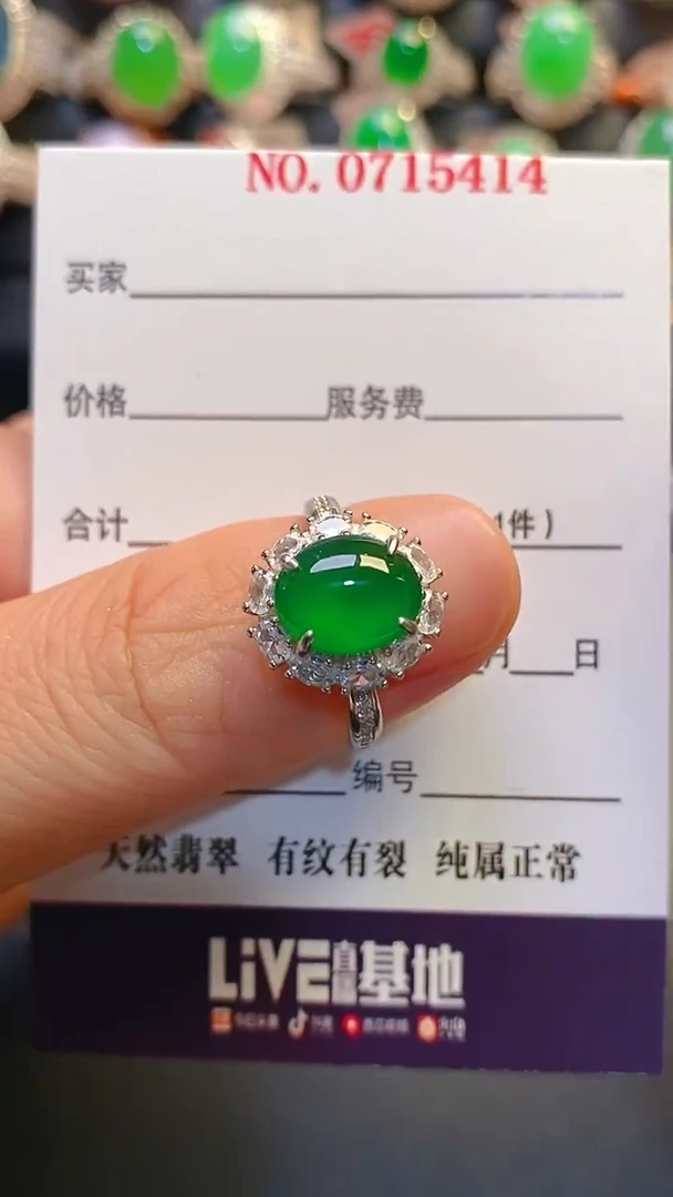 银S925镶嵌翡翠耳饰天然