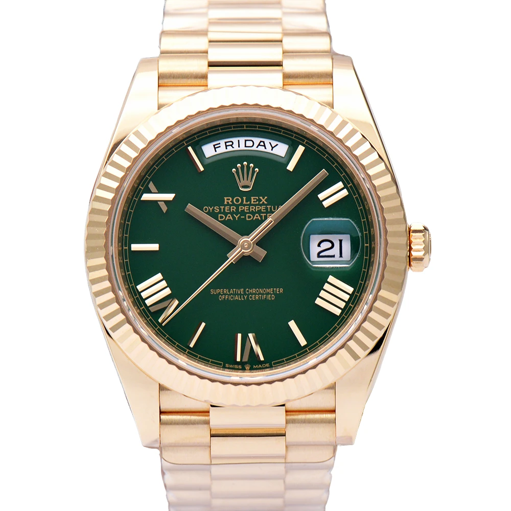 99新 Rolex/劳力士 全套星期日历型228238正品赌桌绿40mm自动机械