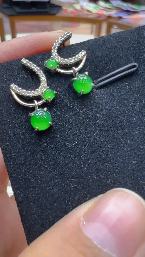 银S925镶嵌翡翠耳饰多样性团购发一件