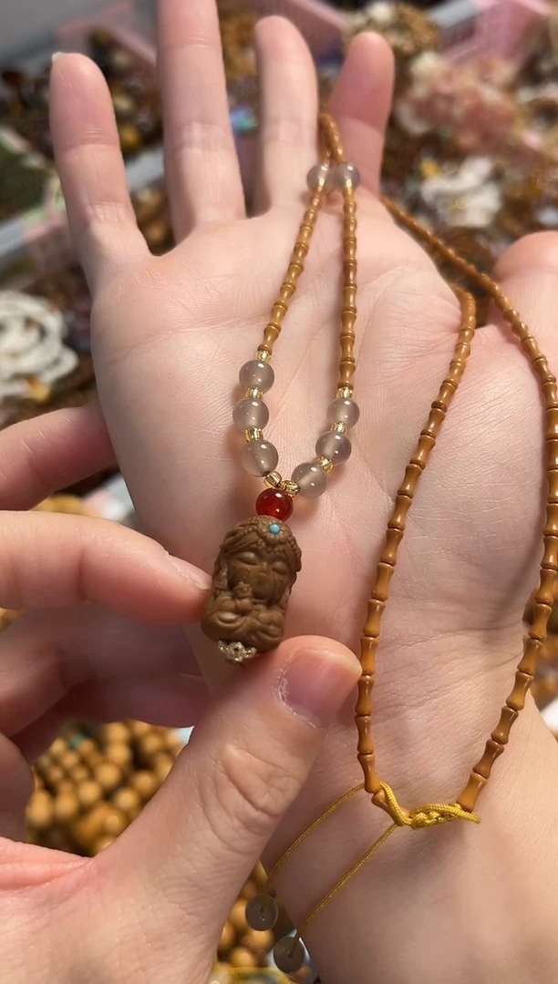 手串橄榄核橄榄核竹节搭配扎基拉姆项链