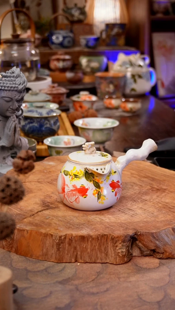杯金鱼景德镇手工彩绘