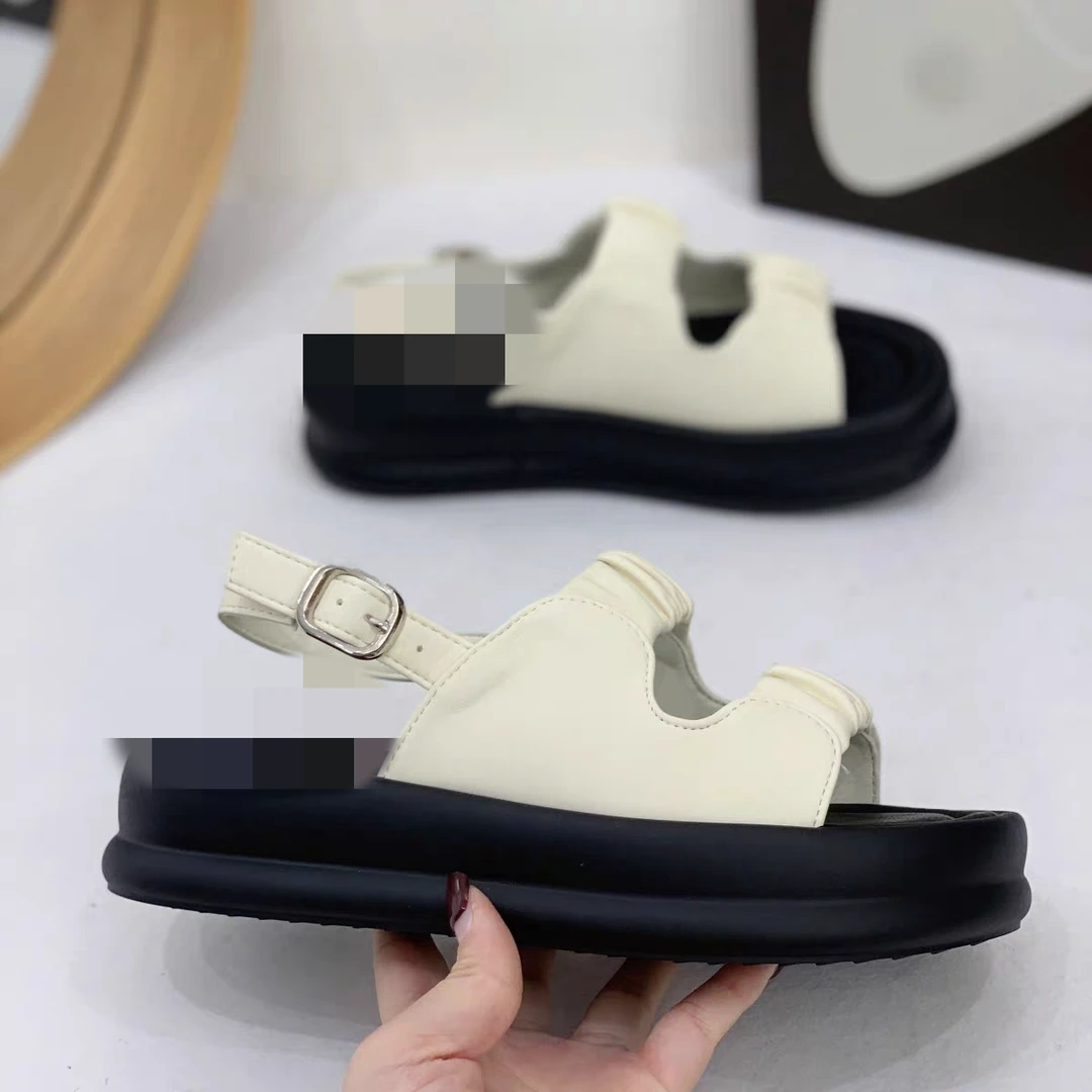 洞洞鞋松紧带中跟修面皮时装凉鞋潮流凉鞋百搭夏季网红休闲69761