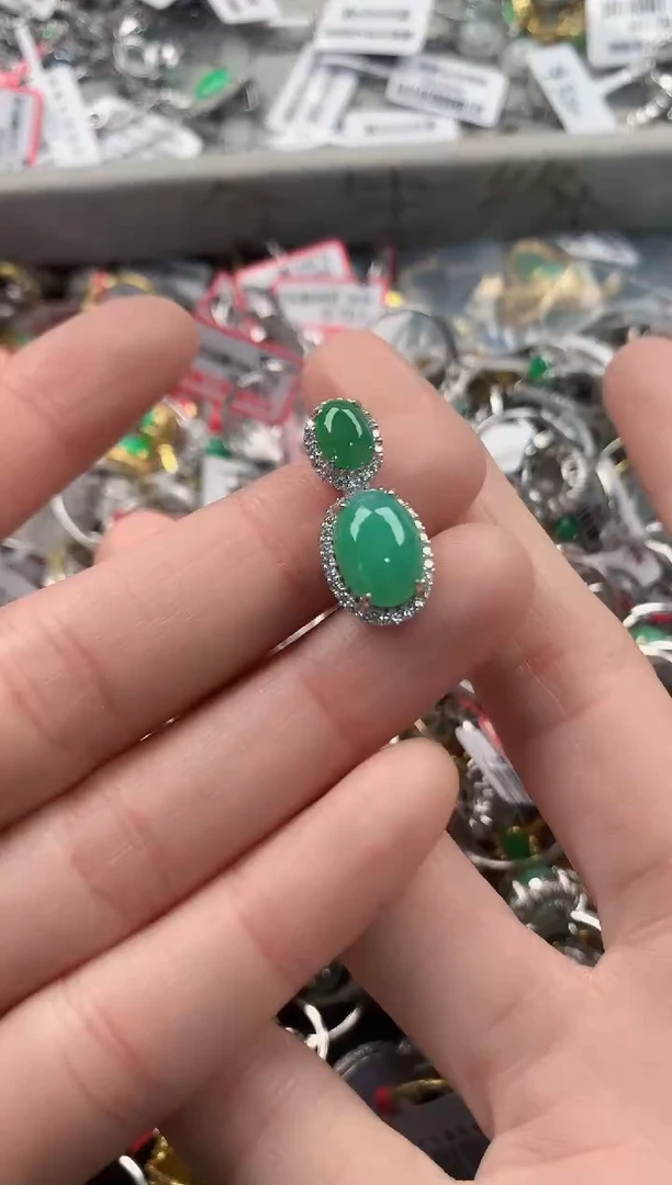 银S925镶嵌戒指翡翠333   6