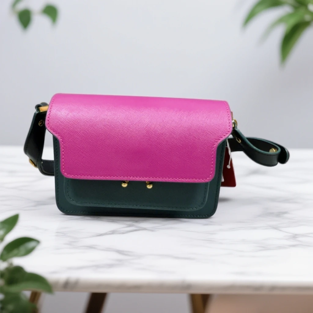 95新 Marc Jacobs/莫杰   玛尼蓝粉拼色单肩包 1863 0625