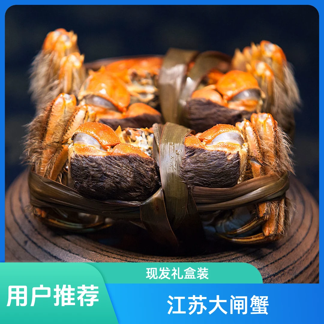 【活蟹现发】江苏大闸蟹 公蟹5两 母蟹4两 10只礼盒装 京东顺丰冷链