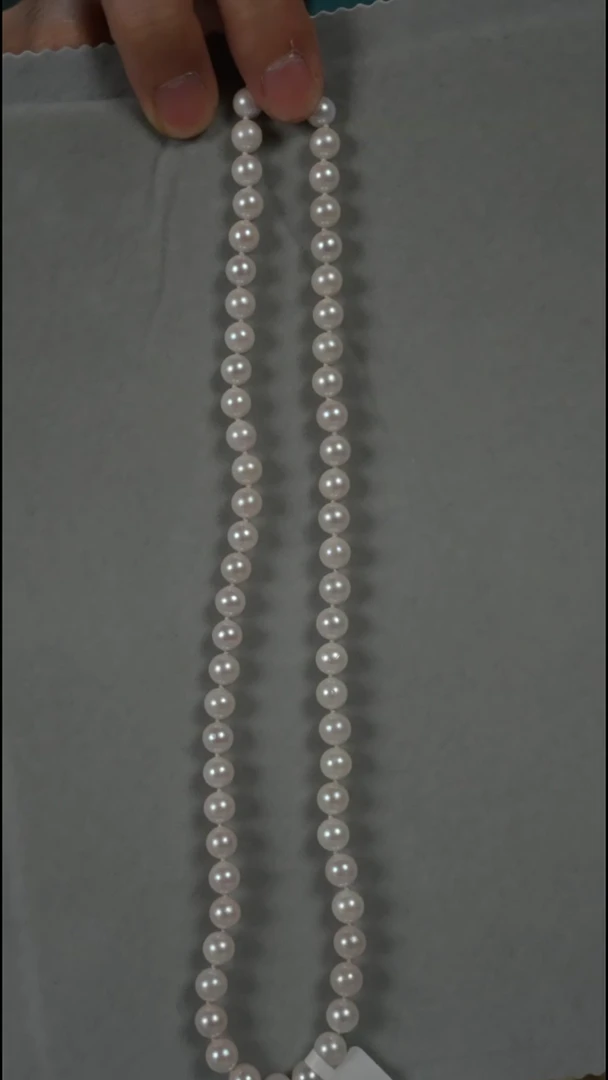 项链银S925镶嵌海水珍珠AK6.5-7mm